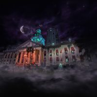 Florida capitol building at Halloween